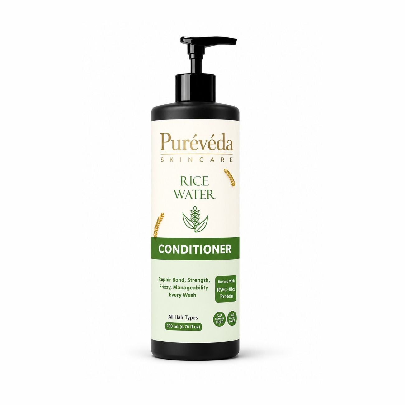 Pure Veda Rice Water Conditioner | Strengthening & Frizz Control Hair Conditioner with Rice Protein | For Men & Women | 200ml