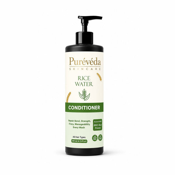 Pure Veda Rice Water Conditioner | Strengthening & Frizz Control Hair Conditioner with Rice Protein | For Men & Women | 200ml