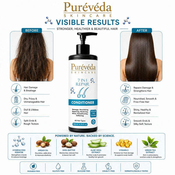 Pure Veda 7 in 1 Repair Conditioner | Damage Repair & Nourishing Hair Conditioner for Men & Women | For All Hair Types | 200ml
