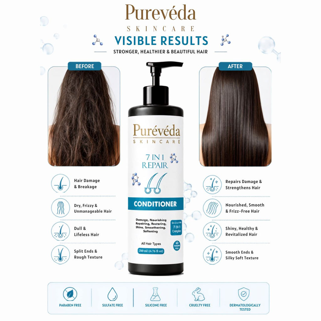 Pure Veda 7 in 1 Repair Conditioner | Damage Repair & Nourishing Hair Conditioner for Men & Women | For All Hair Types | 200ml
