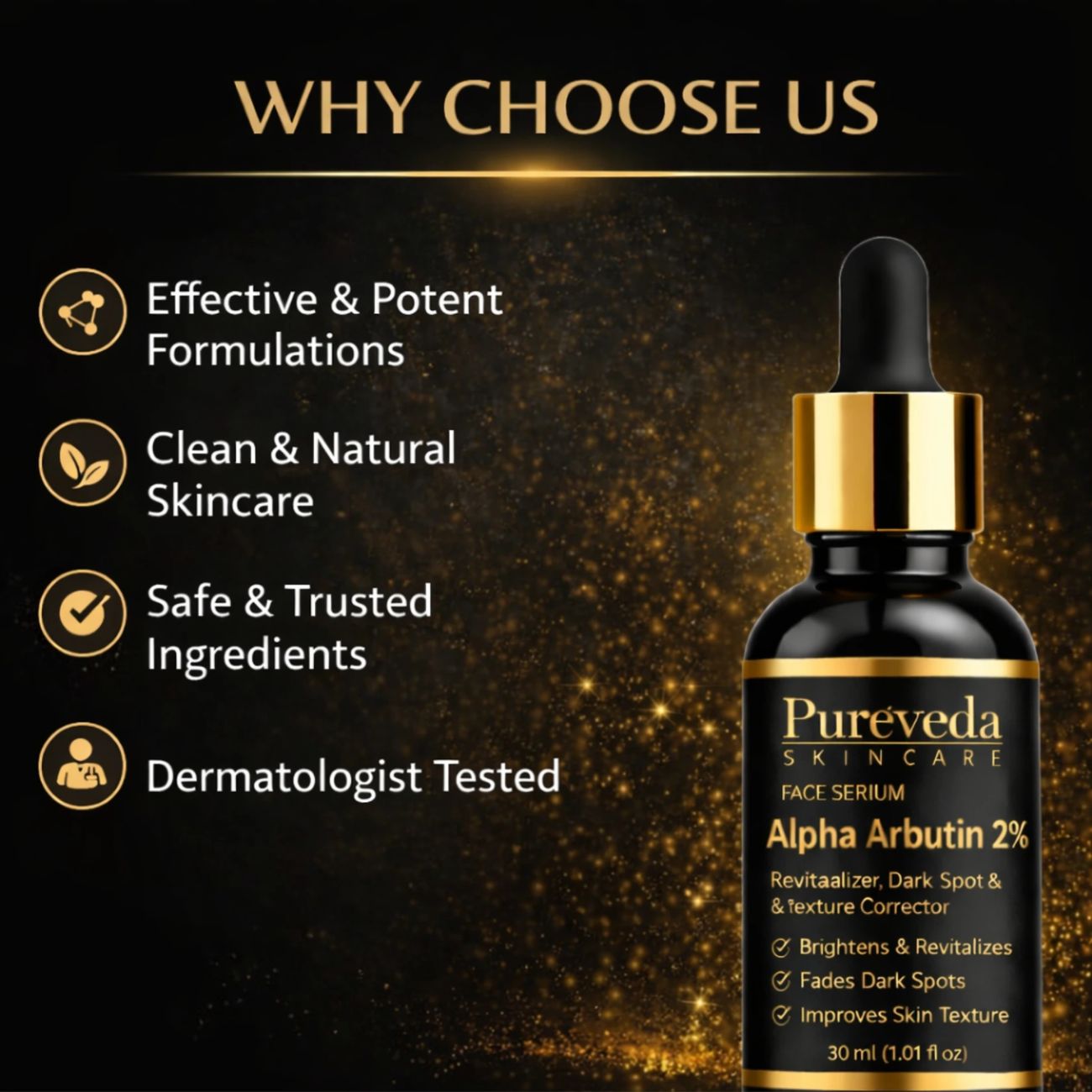 Pureveda Alpha Arbutin 2% Face Serum – Dark Spot & Texture Corrector | 30 ml