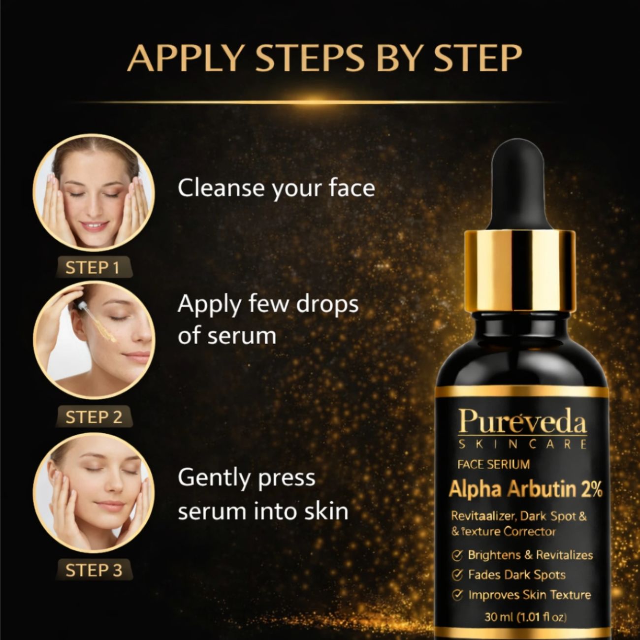 Pureveda Alpha Arbutin 2% Face Serum – Dark Spot & Texture Corrector | 30 ml