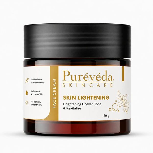 Pure Veda Skin Lightening Face Cream | Brightening Cream for Uneven Skin Tone | For Men & Women | 50g