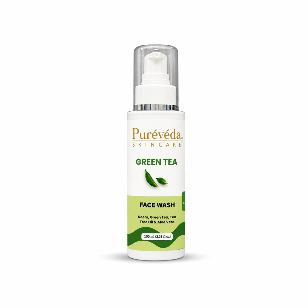 Pureveda Green Tea Face Wash – With Neem, Tea Tree Oil & Aloe Vera | 100 ml