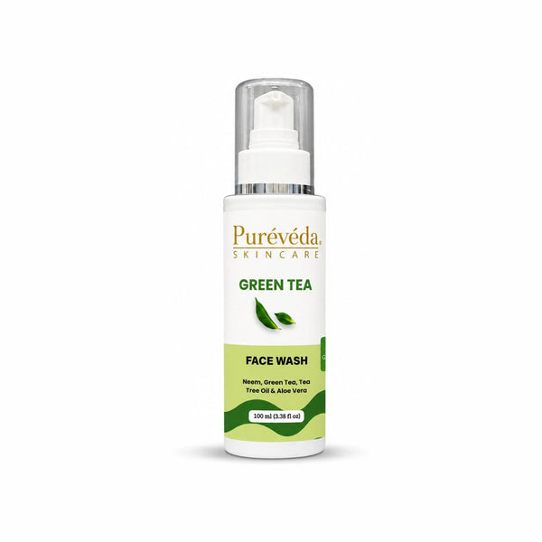 Pureveda Green Tea Face Wash – With Neem, Tea Tree Oil & Aloe Vera | 100 ml