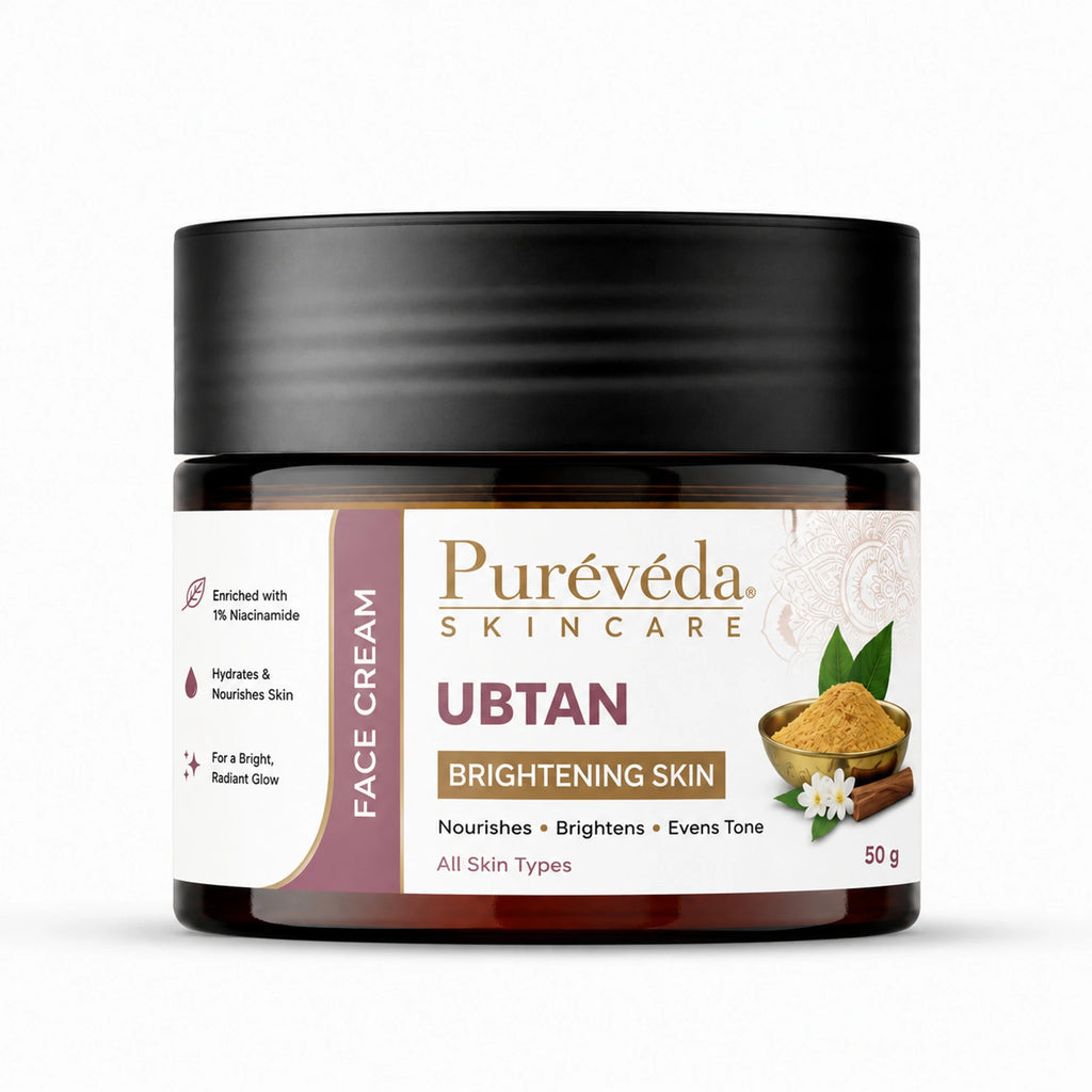 Pure Veda Ubtan Brightening Face Cream | Nourishing Glow Cream for Men & Women | 50g